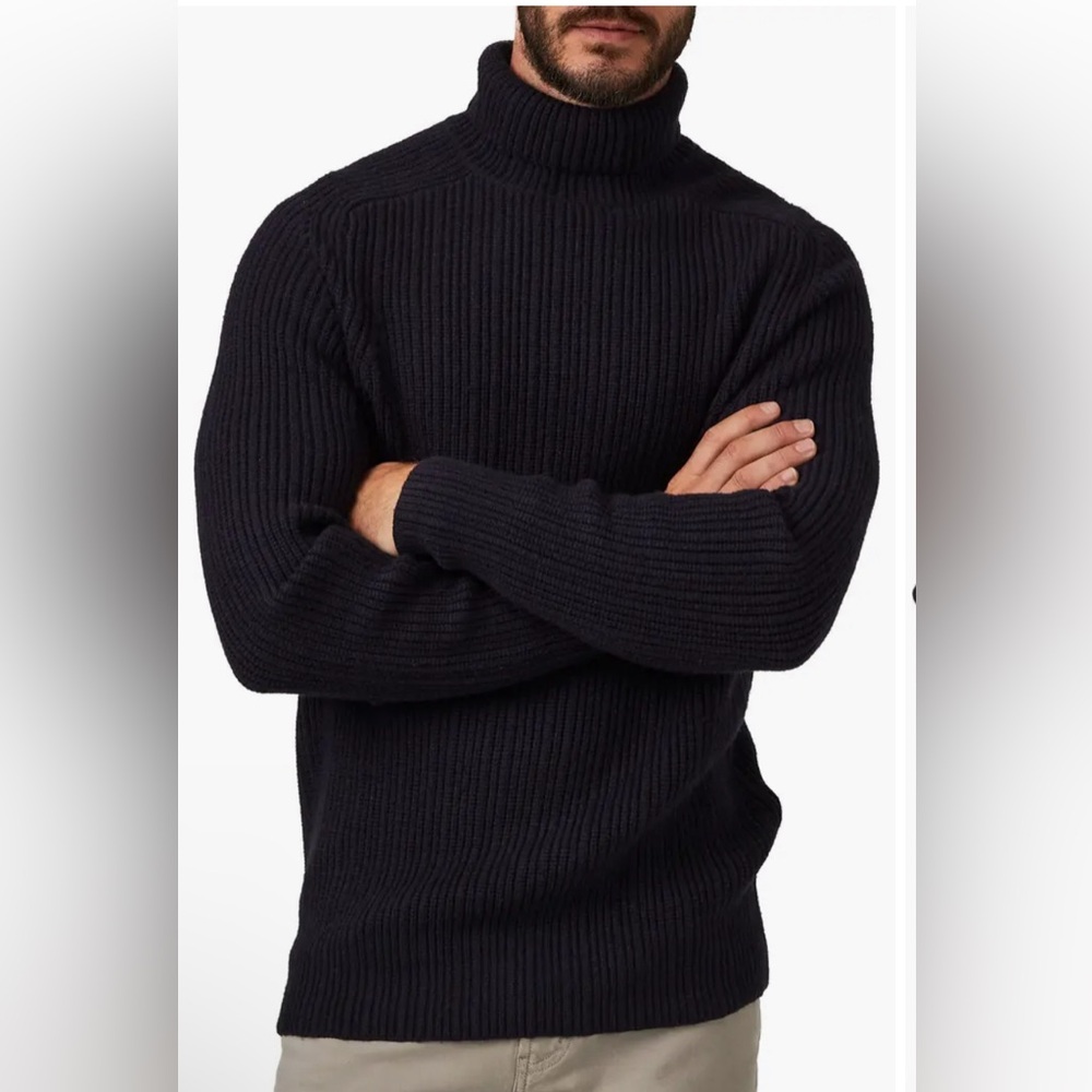 7 Diamonds Twin City Rolled Turtleneck Men’s Knit Sweater XL Black NWOT